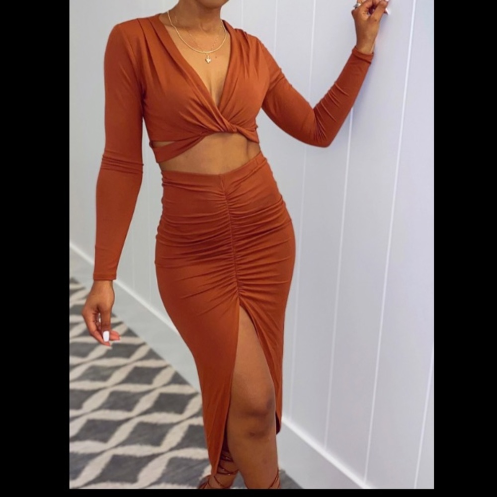 Crop Top and Skirt Set